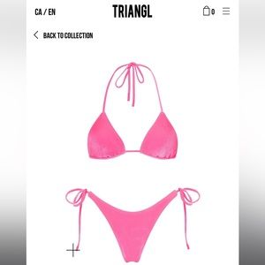 Triangl Vinca-Momo Velvet Pink String Bikini